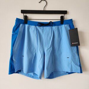 NWT LULULEMON AEBL/PLSI Blue Active Swim Short 6" Lined Men's XL